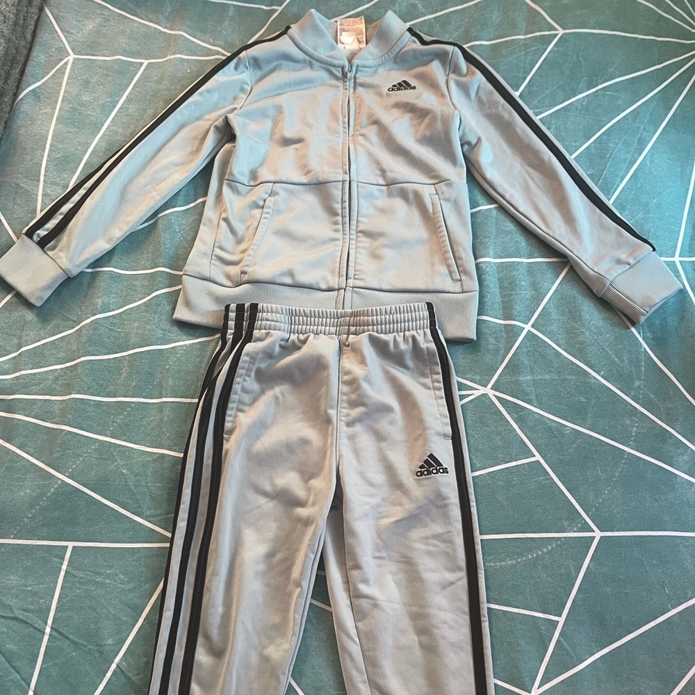 Baby blue Toddler Adidas Tracksuit size 4t